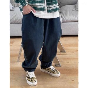 Männer Jeans Harajuku Vintage Hohe Qualität Bambus Korn Marineblau Baggy Für Männer Koreanische Hip Hop Denim Cargo Hosen Mode hosen Männlich