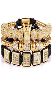 Kaiserkrone König Herrenarmband Pave CZ Gold Armbänder für Männer Luxus Charm Mode Manschette Armreif Krone Geburtstag Schmuck7433687