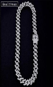 15mm Iced Out Prong Miami Curb Cuban Link Chains Colares Ctystal Strass Completo Hip Hop Jóias Colar para Mens Chain5423072