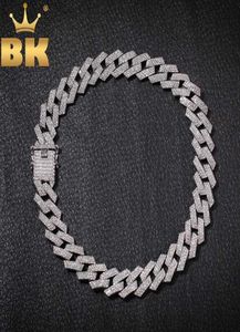 The Bling King 20mm Prong Cuban Link Chains Halsband Fashion Hiphop Jewelry 3 Row Rhinestones Iced Out Halsband för män T2001136905995