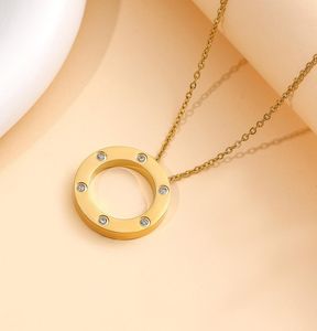 Designer smycken 6 stenar älskar hänge halsband för kvinnliga flickor damer 316l titanium stål glidhänge halscellar collier 5156367