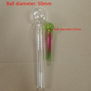 10Pcs 20cm Longth 50mm Super big ball hookah thick glass oil burner Pipe tobacco smoking pipes