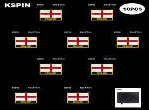 Rektangel National Flag Patch Hook Loop England Badges Armband 3D Stick On Jacket Ryggsäck Klistermärken4092581