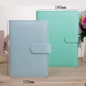 Macaroon Color A6/A5 PU Leather DIY Binding Notebook Cover Diary Agenda Planner Paper Cover School Stationery 231226