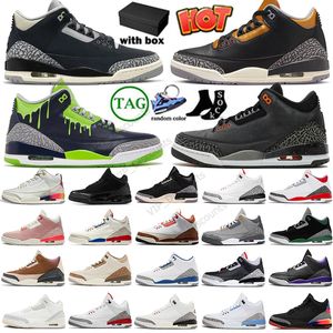 Authentic Jumpman 3 Men Women 3s Basketball Shoes Sports Jodas Pine Gree Black Cement Doernbecher Hugo J Balvin Rio Fire Red UNC Designer Trainers Sneakers With box