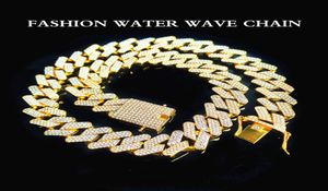 Högkvalitativ modedekorativ halsband 20mm Three Row Diamond Miami Kuba Chain Full of Zircon Men039s Hip Hop5068755