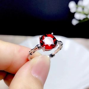 Cluster Rings Diwenfu 925 Silver Sterling Ruby Open Ring for Women Jewelry Anillos de Wedding Bands Bizuteria Anel Box