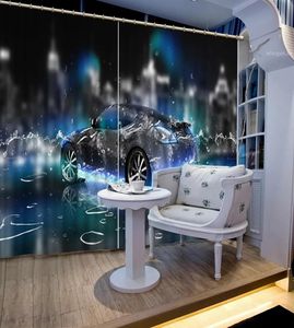 Curtain Modern Curtains Sports car in the water Curtains For Bedroom Photo 3D Curtains For Window Decoration Curtain