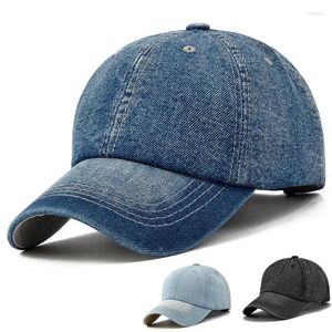 Ball Caps Vintage Denim Baseball Cap Solid Kolor Unisex Sport Sport Casual Snapback Hat Mężczyzna na zewnątrz kobiety dżinsy Regulowane słońce