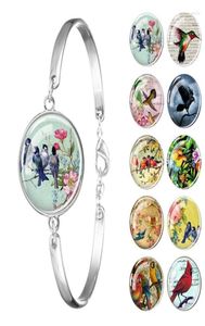 Braccialetti con ciondoli Pappagallo llow Corvo Fenice Pterodattilo Cardinale Uccelli Bracciale Cabochon in vetro Braccialetto Gioielli animali Regalo per ragazza Donna Faw1877389