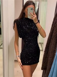 Sexy manga comprida lantejoulas mini vestido feminino moda magro ajuste brilhante apertado saia curta feminino vestido de noite de natal 231226