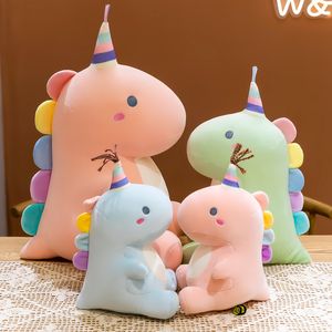 Cute Dinosaur Plush Toy Dolls 30cm Rainbow Candy Dinosaur Stuffed Animals Plush Pillow Birthday Holiday Gift for Kids Girlfriends