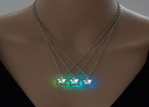 Pendant Necklaces Vintage Crystal Fivepointed Star Angel Glow In Dark Chain Necklace For Women Girls Birthday Christmas Jewelry G1298269