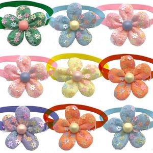 Dog Apparel 50/100pcs Pet Grooming Supplies Cute Flower Style Puppy Collar Bow Ties Accessories Dogs Tie Necktie