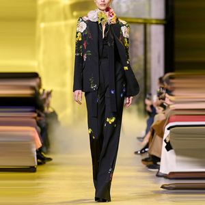 デザイナーの女性ブレザージャケットコート服ウールブレンド春秋のファッションデジタル印刷リリースセット