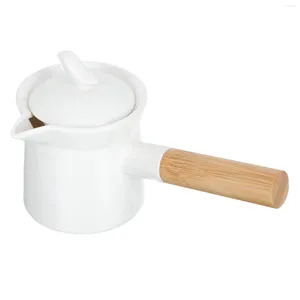 Dinnerware Sets Milk Jug Container Tea Making Pot Enamel Teapot Wooden Japanese Style Coffee Holder