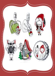 Bamoer 925 Sterling Silver Fairy Tale Little Red Riding Forest Forest Candle House Wolf Charm for Pracelet DIY1316530