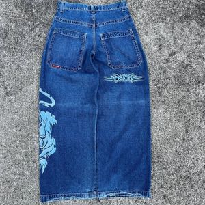 JNCO Jeans Y2K Harajuku Hip Hop Tiger Grafica gotica retrò blu jeans larghi pantaloni denim uomo donna gotico vita alta pantaloni larghi 231225