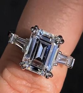 Vecalon Princess Promise Ring Real Soild 925 Sterling Silver Diamond CZ Engagement Wedding Band Rings for Women Bridal Finger Jewe4671783