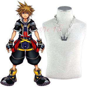 Halsketten Cafiona Kingdom Hearts Sora Cosplay Zubehör Anhänger Halskette Silberfarbener Schmuck