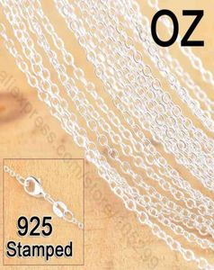 50pcs 18 20 22 cali 925 Srebrna srebrna biżuteria Link Rolo Łańcuchy Naszyjnik z homara