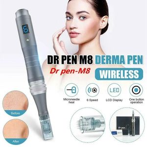 Roller 2021 Dr. Derma Pen M8 W Ultima Dermapen Nadelpatronen Hautpflege Antiaging -Narbenentfernung Mikronedle Roller Haus verwenden DHL Fast S