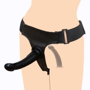 Items Double Strap On Dildo With Suction Cup Strapon Ultra Elastic Harness Belt sexy Toys for Woman Couple Huge Butt Plug Anal