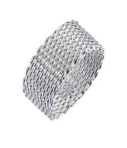 Stylish Band Rings Silver Plated Round Braided Pattern S925 Silver Flat Ring Trendy Generous Designed Jewelry Female Party Gifts P9618182