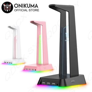 Kulaklık Kulaklık Stand RGB Gamer Kulaklık Masası Tutucu 3 USB Şarj Cihazı Bağlantı Noktası 3.5mm bağlantı noktası