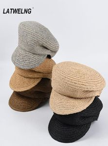 Nuovo Design a pieghe retrò con cappello da giornale a crema solare Cappelli ottagonali Cappelli da tea party eleganti donne Baker Boy Hat 6 Colori Y26775945