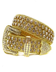 Design Western Bling Diamond Herrengürtel Klarer Kristall Strass besetzter Goldledergürtel Cinto De Strass5882075