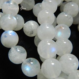 Bilezik Meihan Freeshipping Doğal Orijinal AAA Rainbow Mavi Moonstone Düz Yuvarlak Yuvarlak Boncuklar DIY Yapma Takı Toptan