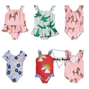 Conjunto mr marca bebê meninas dos desenhos animados biquíni novo verão sem mangas uma peça beachwear infantil meninos roupas de banho maiôs