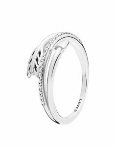 Otantik 925 Sterling Gümüş Sarma Ok Çevresinde Halka Kadın Kızlar Hediye Tasarımcı Aşk Yüzükleri Ring için Orijinal Kutu Seti 7569908