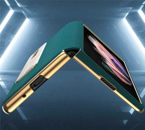 Składana okładka obudowy ochronnej dla Samsung Galaxy Z Fold 3 5G Pełne pokrycie skórzana powłoka Stand3865507