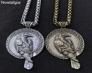 Hänge halsband Odin Raven talisman amulet viking halsband wicca fågel goth juveler runor halslösa wiccan hedniska män kvinnor accesso7811225