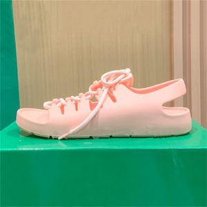 Kapcia Bottega kobiety luksusowy trawa morska flamingo trawa czarna biała śluzowa moda letnia plażowa galaretka gumowa koronkowa flat sandałowy sandał wnenetas slajd 93tv#
