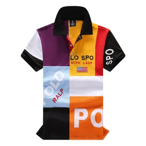 Poloeuropean and American Lapel Polos Polos Shirt Mens短袖の通りファッションカラーマッチングハイエンドハンサムTシャツS-6XL米国サイズ