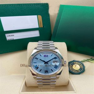 Мужские часы BP Factory Platinum 40 мм Day-Date Ice Blue Арабский редкий циферблат Автоматические модные римские цифры Женские часы Складные 3235 Me3023