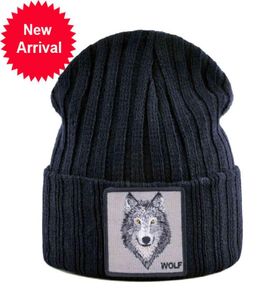 New Fashion Knitted Hats For Men Women Wolf Pattern Skullies Beanies Unisex Knitting Streetwear Hip Hop Bonnet Caps Kpop Gorras7052958