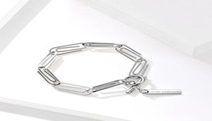 Simple Pin Chain Bracelet Stainless Steel Paper Clip Link Wristband For Men Male Fashion Punk Jewelry Link38385749626415