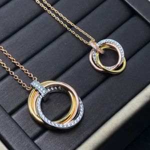 Trinity Necklace for Women Designer Diamond for Man Three Colour Gold Plated 18K T0P Quality Classic Style Gift