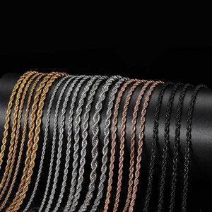 Stainless Steel Rope Chain Necklace Tennis for Men Women Gift Jewelry Accessories Whole260H
