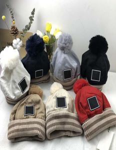 Luxus Street Beanie Skull Caps Warme Herbst Winter Ball Top Winter Atmungsaktive Eimer Hut für Mann Frau 7 Farbe Kappe Top Qualität3134659