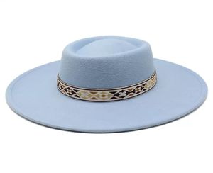 Brytyjski styl Feel Fedoras Nowy moda 95 cm szeroka wełna wełniana melonik Hat Winter Church Jazz Caps Chapeu Feminino3389372
