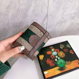 the new classic red and green stripe card wallet folded type hand bag men and women unisex wallets leather purse high238f