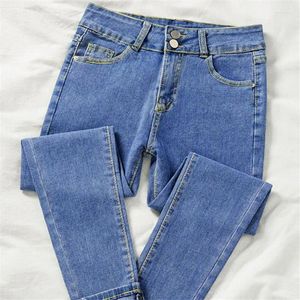 Kvinnors jeans höga midja ankel-lenght mager blyerts kvinnor eleganta denim byxor koreanska casual pantalones vår hösten smal vaqeros