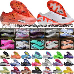 أرسل مع أحذية كرة القدم ذات جودة حقيبة Zoom Vapores 15 Elite Ag Knit ACC Soccer Cleats Mens Mbappe CR7 في الهواء الطلق مدربين جلدي ناعم lithe أحذية كرة القدم بحجم 6.5-12