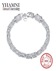 Yhamni Luxury Original 925 STERLING SILVER BRACELET CURB CURB COURB CHAIN FASHION MENWOMEN BRACELET with S925 Stamp Sterling Silver Jewelry 4050942