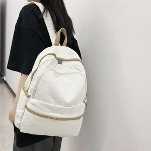 Bags Teen Girls Boys Solid Washed Canvas Women's Backpack Large Capacity Schoolbag High School Students Laptop Backpack Women's Trave